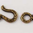 14mm Antique Brass Tierracast Pewter Hammered Hook & Eye Clasp (15 Sets) #CK519-General Bead