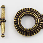 17.5mm Antique Brass Tierracast Pewter Sunburst Toggle Clasp #CK074-General Bead