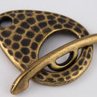 22mm Antique Brass Tierracast Pewter Hammered Ellipse Toggle Clasp (10 Sets) #CK543-General Bead