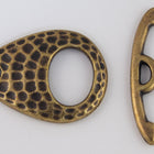 22mm Antique Brass Tierracast Pewter Hammered Ellipse Toggle Clasp (10 Sets) #CK543-General Bead