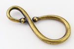 33mm Antique Brass Tierracast Pewter Classic Hook Clasp (10 Sets) #CK556-General Bead