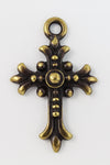 27mm Antique Brass Tierracast Fleur Cross Drop #CK572-General Bead