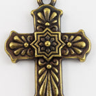 30mm Antique Brass Tierracast Talavera Cross Drop #CK595-General Bead