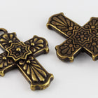 30mm Antique Brass Tierracast Talavera Cross Drop #CK595-General Bead