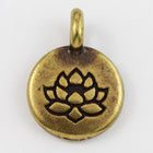 17mm Antique Brass Tierracast Lotus Charm #CK620-General Bead