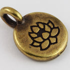 17mm Antique Brass Tierracast Lotus Charm #CK620-General Bead