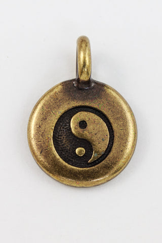 17mm Antique Brass Tierracast Yin Yang Charm #CK622-General Bead