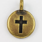 17mm Antique Brass Tierracast Cross Charm #CK623-General Bead