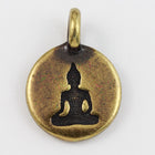 17mm Antique Brass Tierracast Buddha Charm #CK624-General Bead