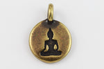 17mm Antique Brass Tierracast Buddha Charm #CK624-General Bead