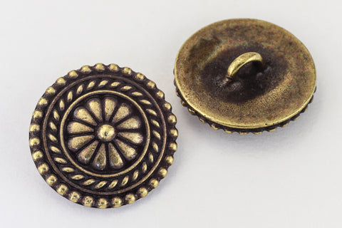 18mm Antique Brass TierraCast Bali Button (15 Pcs) #CK627-General Bead