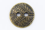 17mm Antique Brass TierraCast Round Leaf Button (20 Pcs) #CK630-General Bead