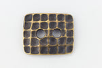 15mm Antique Brass TierraCast Hammered Rectangle Button (20 Pcs) #CK632-General Bead