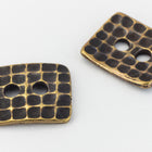 15mm Antique Brass TierraCast Hammered Rectangle Button (20 Pcs) #CK632-General Bead
