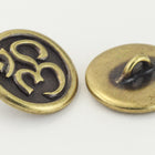 17mm Antique Brass TierraCast "Om" Button (15 Pcs) #CK635-General Bead