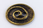 18mm Antique Brass TierraCast Oval Swirl Button (20 Pcs) #CK639-General Bead