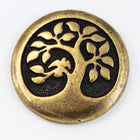 17mm Antique Brass TierraCast Bird in a Tree Button (15 Pcs) #CK642-General Bead
