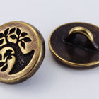 12mm Antique Brass TierraCast Bird in a Tree Button (20 Pcs) #CK647-General Bead