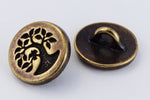 12mm Antique Brass TierraCast Bird in a Tree Button (20 Pcs) #CK647-General Bead