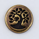 12mm Antique Brass TierraCast Bird in a Tree Button (20 Pcs) #CK647-General Bead