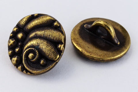 13mm Antique Brass TierraCast Czech Round Button (20 Pcs) #CK650-General Bead