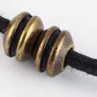 8mm Antique Brass Tierracast Grooved Large Hole Bead (20 Pcs) #CK694-General Bead