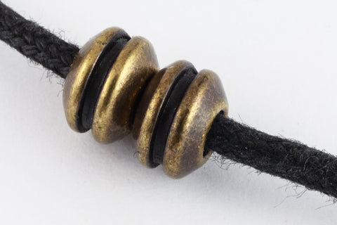 8mm Antique Brass Tierracast Grooved Large Hole Bead (20 Pcs) #CK694-General Bead