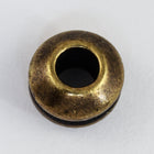 8mm Antique Brass Tierracast Grooved Large Hole Bead (20 Pcs) #CK694-General Bead