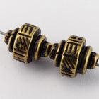 9mm Antique Brass TierraCast Pewter Ethnic Barrel Bead (20 Pcs) #CK699-General Bead