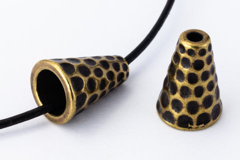 13mm Antique Brass TierraCast Hammered Cone #CK747-General Bead