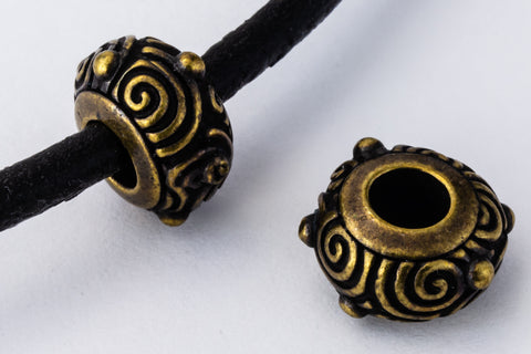 12mm Antique Brass TierraCast Spiral Euro Bead (20 Pcs) #CK751-General Bead