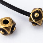 4mm Antique Brass TierraCast Faceted Cube Bead (50 Pcs) #CK754-General Bead