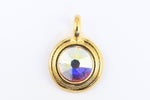 34ss Bright Gold TierraCast Stepped Bezel Charm (All Colors) #CK795-General Bead
