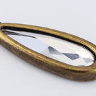 14mm Swarovski 2304 Crystal/Antique Brass TierraCast "Raindrop" Frame Drop (6 Pcs) #CK799-General Bead