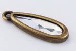 14mm Swarovski 2304 Crystal/Antique Brass TierraCast "Raindrop" Frame Drop (6 Pcs) #CK799-General Bead