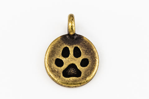17mm Antique Brass TierraCast Paw Charm (20 Pcs) #CK816-General Bead