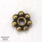 4mm Antique Brass Tierracast Pewter Beaded Daisy Spacer #CKF084-General Bead
