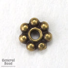 6mm Antique Brass Tierracast Pewter Beaded Daisy Spacer #CKF033-General Bead