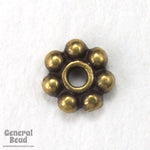 6mm Antique Brass Tierracast Pewter Beaded Daisy Spacer #CKF033-General Bead