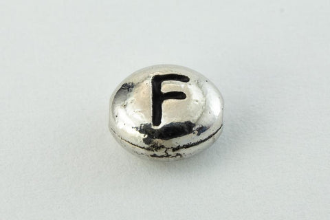 6mm x 5mm Antique Silver Tierracast Pewter Letter "F" Bead #CKF237-General Bead