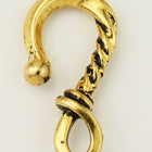 25mm Antique Gold Tierracast Pewter Twisted Hook Clasp (20 Pcs) #CK560-General Bead