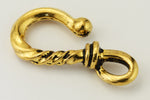25mm Antique Gold Tierracast Pewter Twisted Hook Clasp (20 Pcs) #CK560-General Bead