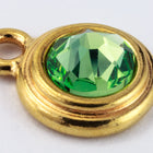 34ss Swarovski Peridot/Bright Gold TierraCast Stepped Bezel Drop (10 Pcs) #CK797-General Bead