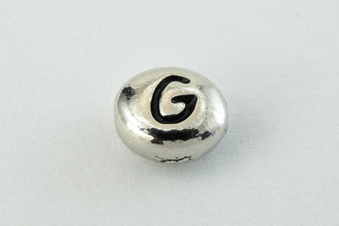 6mm x 5mm Antique Silver Tierracast Pewter Letter "G" Bead #CKG237-General Bead