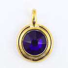 34ss Bright Gold TierraCast Stepped Bezel Charm (All Colors) #CK795-General Bead