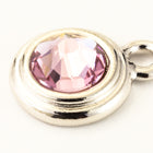 34ss Swarovski Light Amethyst/Rhodium TierraCast Stepped Bezel Drop (10 Pcs) #CK796-General Bead