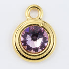 34ss Swarovski Light Amethyst/Bright Gold TierraCast Stepped Bezel Drop (10 Pcs) #CK797-General Bead
