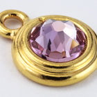 34ss Swarovski Light Amethyst/Bright Gold TierraCast Stepped Bezel Drop (10 Pcs) #CK797-General Bead