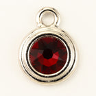 34ss Swarovski Siam/Rhodium TierraCast Stepped Bezel Drop (10 Pcs) #CK796-General Bead