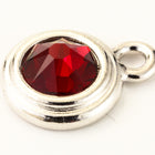 34ss Swarovski Siam/Rhodium TierraCast Stepped Bezel Drop (10 Pcs) #CK796-General Bead